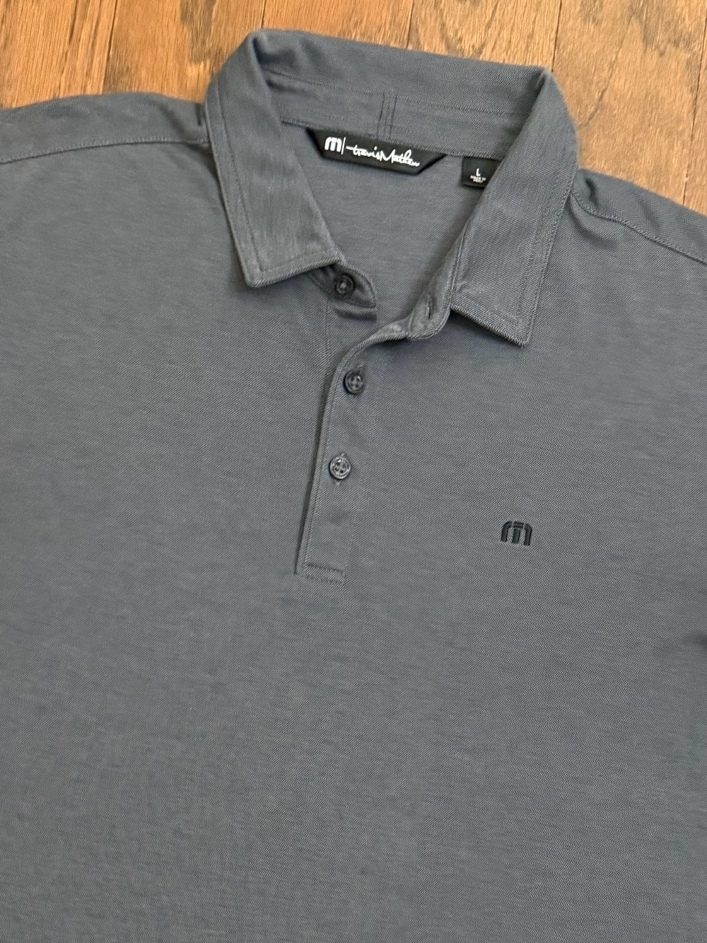 Travis Mathew Men's Slate Gray Polo Shirt - Classic Collared Performance Large